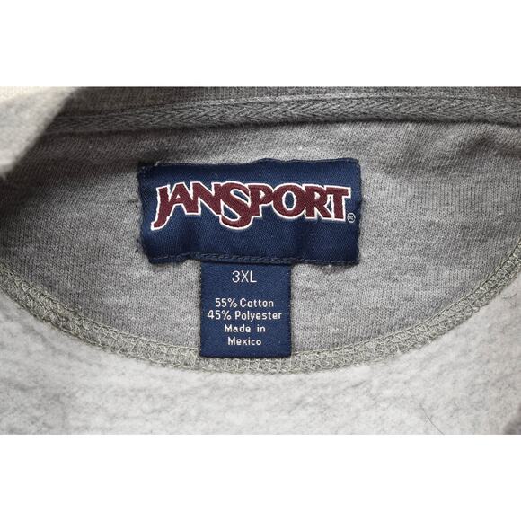 Vintage JanSport Wisconsin Badgers Crewneck Sweatshirt Gray Size 3XL Cotton - Picture 2 of 8